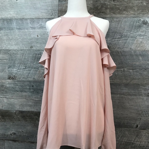 Michael Kors Women’s Ruffled Cold Shoulder Blouse - Picture 1 of 5